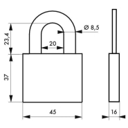Cadenas à clé 520 - 45 mm - Corps en laiton monobloc et anse interchangeable_1