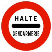 Panneau d'interdiction B5a - Arrêt au poste de gendarmerie - gamme Innov WP Signalisation_1