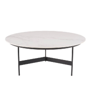 Table basse ronde DILA 78 cm - plateau effet marbre robuste et design moderne_1
