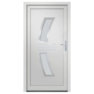 Vidaxl porte d'entrée blanc 88x200 cm pvc 3187926_1