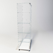 Vitrine à colonne 90x46x180cm - 4 tablettes fixes_1