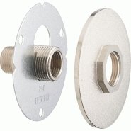 Platine Easyfix arrosage confort universel nickelé - Sortie femelle 1/2 (15x21) - Anti-arrachement et anti-rouille_1