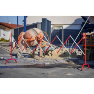 Barrière extensible en acier rouge et blanc - Réf : 100100 - Lot de 4 pièces - Hauteur 1000 mm, extensible jusqu'à 3000 mm_1