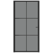 Vidaxl porte intérieure 102,5x201,5 cm noir verre esg et aluminium 350567_1