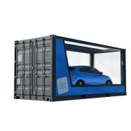 Container aménagé Car Box 20 pieds - exposition de véhicules avec LED multicolores et plexiglas sécurisé_1