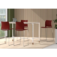 Tabouret Adela Traineau ALG0/4 - Assise et dossier PP - Pied traineau chromé - Empilable x4 - PROMO -30%_1