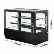 Vitrine réfrigérée positive à poser noire avec vitre droite - 120 L_1