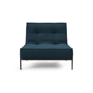 Fauteuil design convertible SPLITBACK - Innovation Living - Argus Navy Blue - Lit 90x115 cm - Pieds acier noir mat_1
