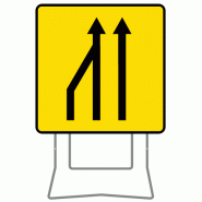 Panneau KD10 - Annonce de la réduction des voies à gauche sur pied Lyonnais_1