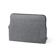 Sac pour ordinateur portable en RPET - compartiment zippé et intérieur rembourré - gris cendré - 138g_1