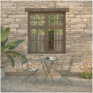 Breeze - Set de bistro en métal Vert - 2 chaises et table 60x60 cm_1