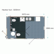 Sanitaires publics extérieurs Sanivulcain - 2 cabines - 5.07 x 2.95 x 3.23 m - Bloc sanitaire robuste et compact_2