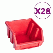 Vidaxl kit de bacs de stockage et panneaux muraux 141pcs rouge et noir 150814_1