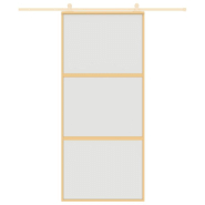 Vidaxl porte coulissante doré 90x205 cm verre esg dépoli et aluminium 155152_1