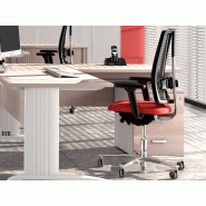 Siège de bureau Terno - Dossier haut en résille noire - Assise en tissu rouge - Mécanisme synchrone_1