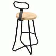 Tabouret de restaurant Factory THD - dossier haut - dimensions et poids détaillés_1