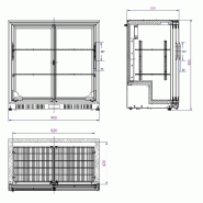 Arrière bar réfrigérée noir 2 portes coulisst l900 7527.0045 COMBISTEEL_1