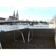 Dispositif anti-inondation démontable mobile et auto-stable Flo-Mob K - aluminium résistant - hauteur max 1,35 m_1