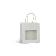Sac à fenêtre papier blanc avec poignées torsadées 18x8x19cm - par 12_1