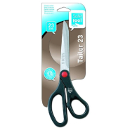 Ciseau tailleur 23cm - lame acier inox - anneaux asymétriques - couleur gris et noir_1
