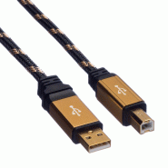 Roline gold câble usb 2.0, type a-b, 3 m_1