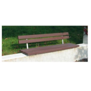 Banc public en plastique recyclé hanit - PRATO - marron, sans pieds, 200 cm - armature en acier zingué_1