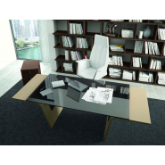 Bureau de direction LARUS - piètement en bois à géométrie variable - Ref : D270000 LNO + D270056 LNO_1