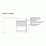 Caisson hauteur bureau maxi rangement - MDD - Argent, Non, Gauche_2