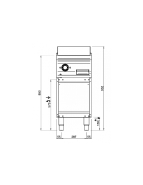 Grillade électrique rainurée chrome sur placard ouvert - Plaque en acier inoxydable AISI 304 - Norme IPX5 - Référence FTBE74ARC_1