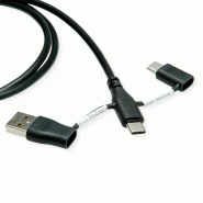 ROLINE Câble USB 2.0 type C, M/M, avec protecteur de données USB, type A+c, 1 m_1