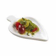 Verrine feuille céramique 9,6x6x1,3cm blanc - par 144_1