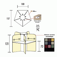 Bureau call center 5 places forme marguerite avec cloisons acoustiques. - blanc, 5 places, noir da023_1