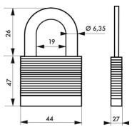 Cadenas à clé Protector 44 mm - acier au molybdène, double verrouillage et haute résistance - Thirard_1