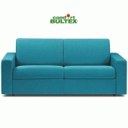 Canapé convertible express CRÉPUSCULE - Matelas comfort BULTEX® 120cm - Tissu tweed bleu turquoise_1