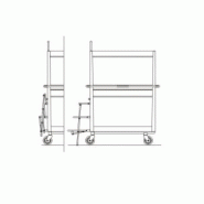 Chariot de préparation de commande avec escabeau pliant - 3 étagères - Capacité jusqu'à 400 kg_1