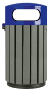 Corbeille publique Zeno Etik - à poser ou à fixer - 40L ou 60L - fabrication française - matière recyclable_1
