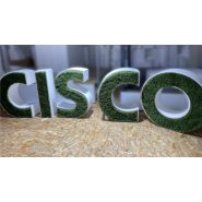 Lettres et/ou logo en polystyrène 3D et herbe synthétique pour l'intérieur et l'extérieur - plusieurs coloris au choix