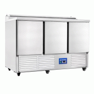 Saladette réfrigérée GN1/1 positive avec Compartiments GN et Plan de travail Inox 3 portes 257L CUISTANCE_1