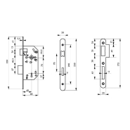 Serrure encastrable Monomax NF - têtière noire - pour porte intérieure, 2 tours, réversible, acier galvanisé_1