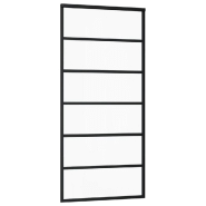 Vidaxl porte coulissante et quincaillerie verre et aluminium 90x205 cm 3081952_1