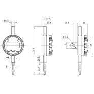 Comparateur numérique étanche IP54 - course 12mm - lecture 0,01mm - fonctions avancées - Réf. 126312_1
