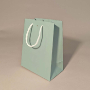 Sac luxe bleu gris poignées papier blanc 18x10x23cm - par 12_1