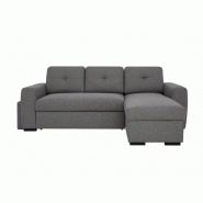 Canapé d'angle réversible convertible LIDO gris foncé avec coffre de rangement et pouf inclus_1