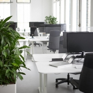 Grand écran de bureau ou de table en plexiglass avec pinces en acier noir_1