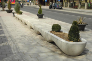 Jardinière en béton Wave - J130, J71 - Blanc et gris - 190 x 80 x 45 cm_1