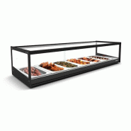 Vitrine chauffante 6 GN 1/3 avec LED Chaleur humide Série CALENTADOR LOGIC 1P Bain Marie Sayl_1
