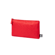 Trousse de toilette zippée en polyester 600D RPET - couleur rouge - poids 30g_1