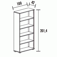 Armoire ouverte 4 étagères (L : 100 cm x P : 42 cm x H : 201,40 cm) So Laroya_1