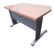 Bureau droit avec voile d'occasion - Design moderne et fonctionnel - L120 x l80 x H70 cm_1