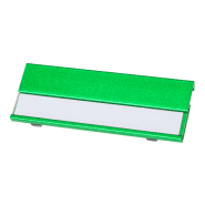 Badge identifiant en aluminium - papier remplaçable - couleur vert citron - 9g_1